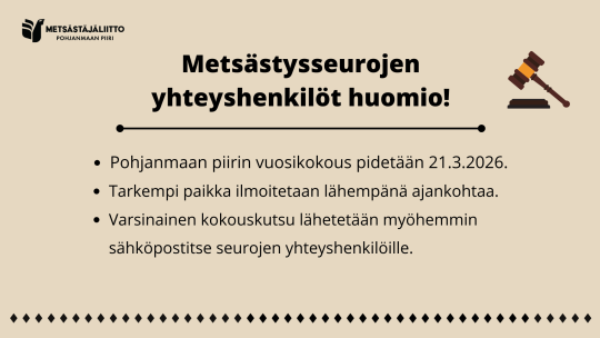 Pohjanmaan piirin vuosikokous pidetään 21.3.2026