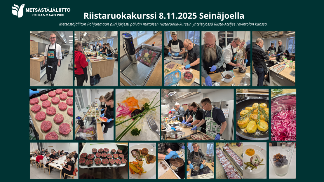 Kuvia riistaruokakurssilta Seinäjoelta.