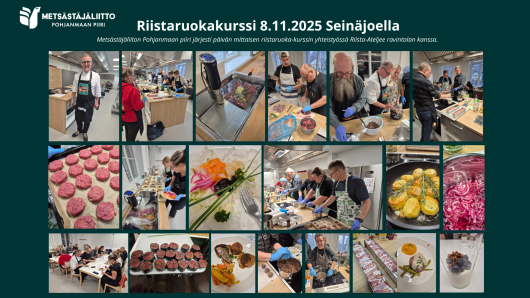 Kuvia riistaruokakurssilta Seinäjoelta.